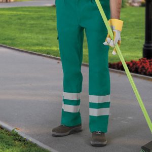Calças de Trabalho (Drill) Multibolsos de Visibilidade Aumentada – Sarja Resistente EPI Cat. II
